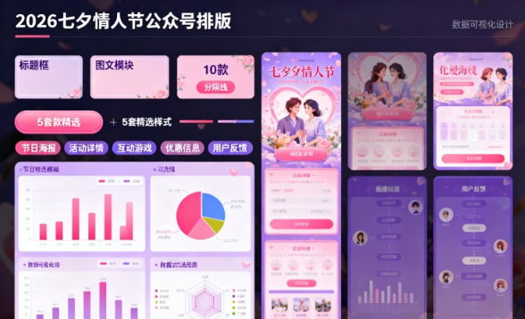 2026 七夕情人节公众号排版必看:10 款爆款样式 +5 套精选模板